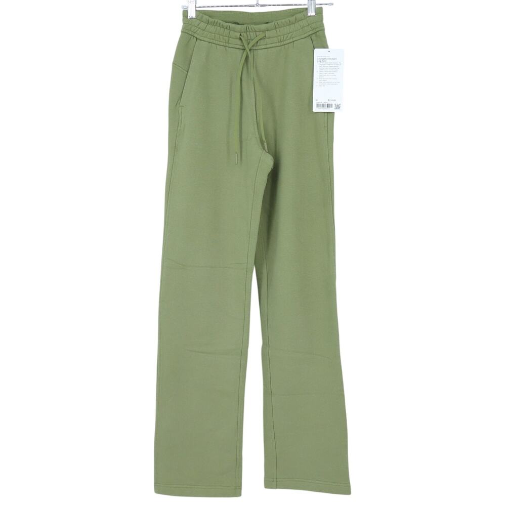 Lululemon Loungeful Pant Bronze Green NWT Straight Leg Fleece Stretch Women's 0